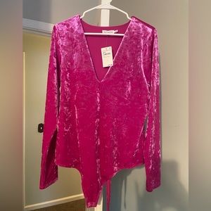 GOOD AMERICAN | Crushed Velvet Bodysuit in Fuchsia Pink Sz 5 (XXL)